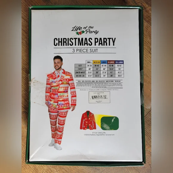Christmas Party Suit with Flashing LED Lights - Picture 6 of 6